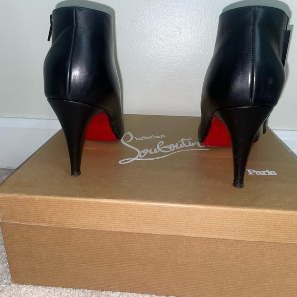 Christian Louboutin Size 41 Black Belle 85 Calf Booties - Picture 5 of 7